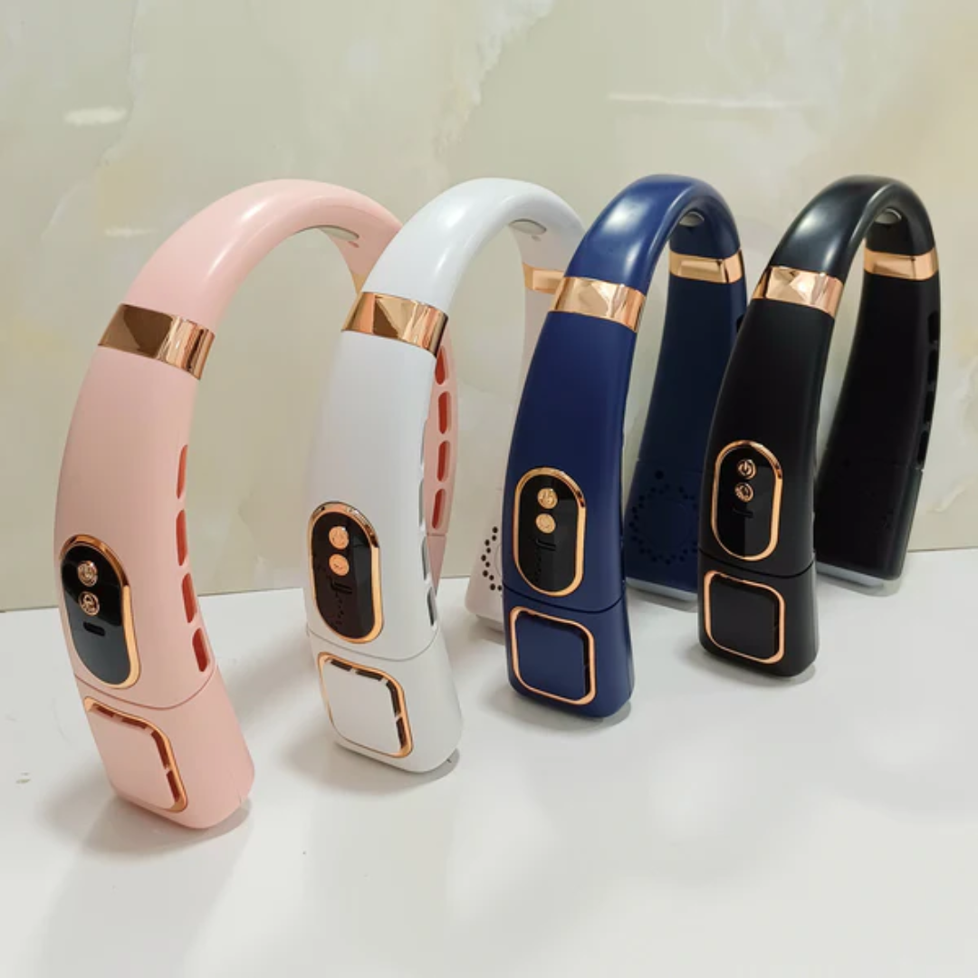 VENTILADOR DE CUELLO PORTATIL CON LUZ LED