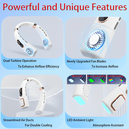 VENTILADOR DE CUELLO PORTATIL CON LUZ LED