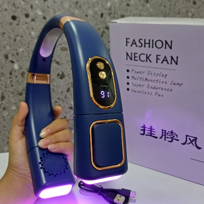 VENTILADOR DE CUELLO PORTATIL CON LUZ LED