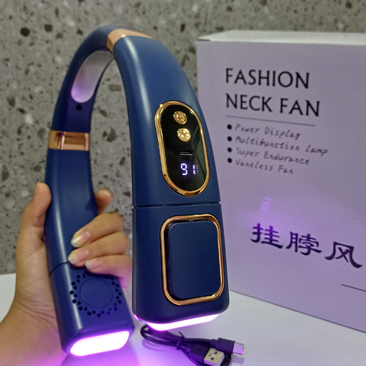 VENTILADOR DE CUELLO PORTATIL CON LUZ LED